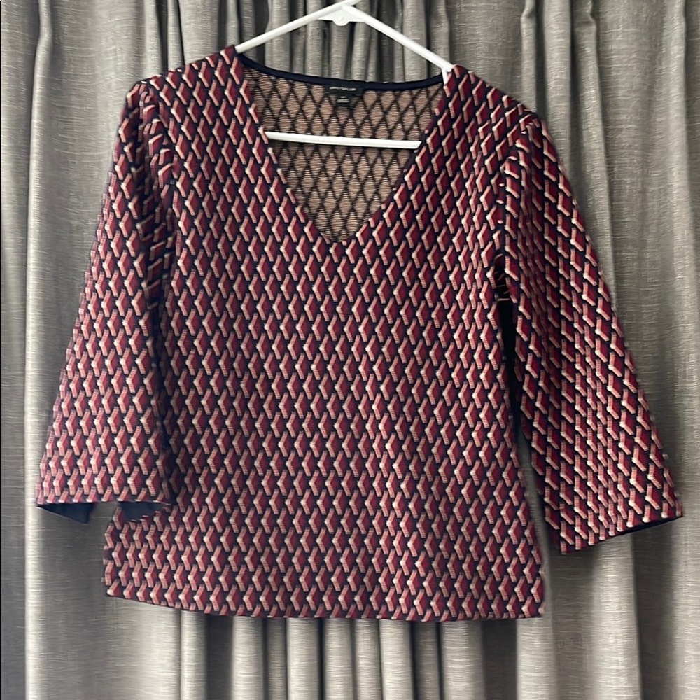 Patterned V-Neck Women's Top